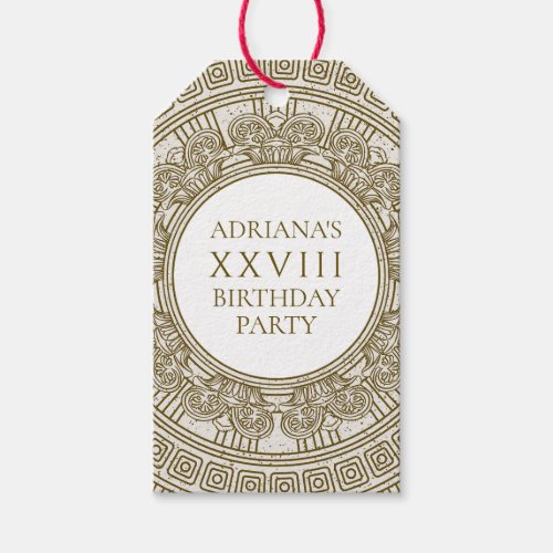 Ancient Rome Birthday Party with stone elements Gift Tags