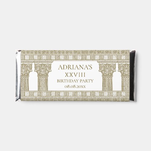 Ancient Rome Birthday Party with stone elements Hershey Bar Favors