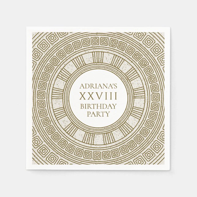 Ancient Rome Birthday Party with stone elements Napkins (Front)