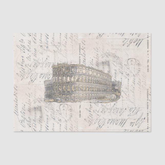Ancient Rome Coliseum Italian Postcard Tissue Paper (Front)