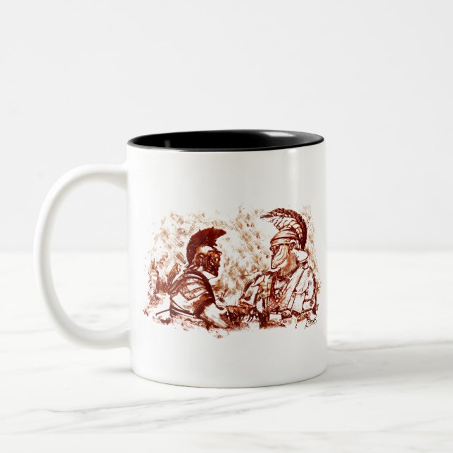 Ancient Rome soldiers Two-Tone Coffee Mug (Left)