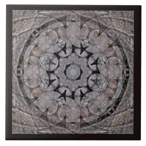 Ancient Rome Style Shell Scroll Stone Mandala Ceramic Tile