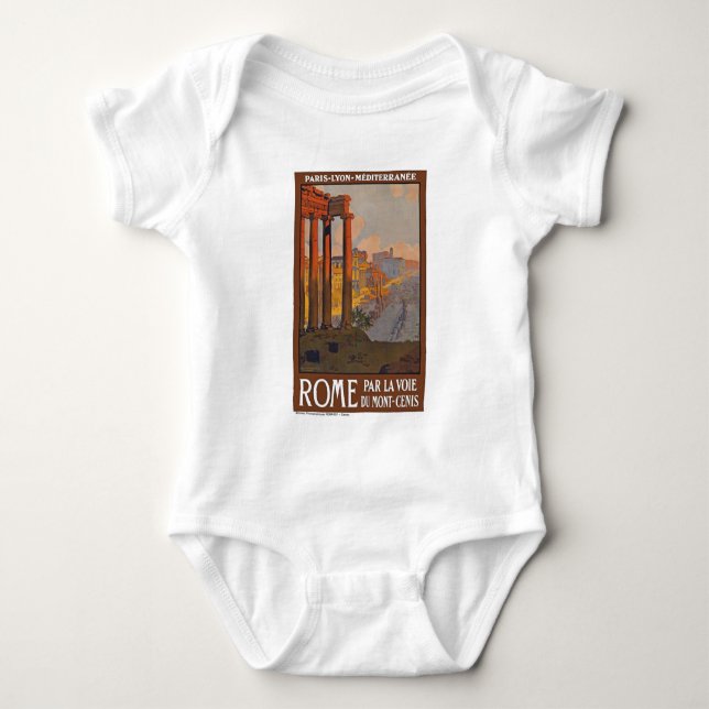 Ancient Rome Travel Ad Painting Baby Bodysuit (Front)