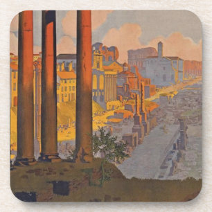 Ancient Rome Travel Ad Painting Beverage Coaster