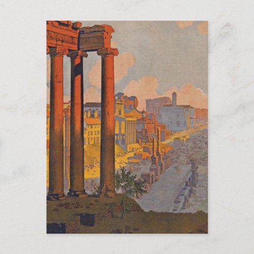 Ancient Rome Travel Ad Painting Postcard