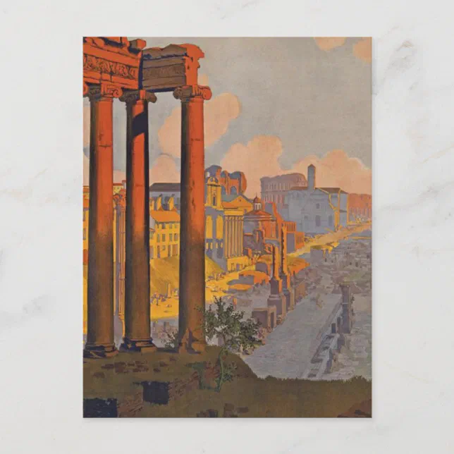 Ancient Rome Travel Ad Painting Postcard | Zazzle