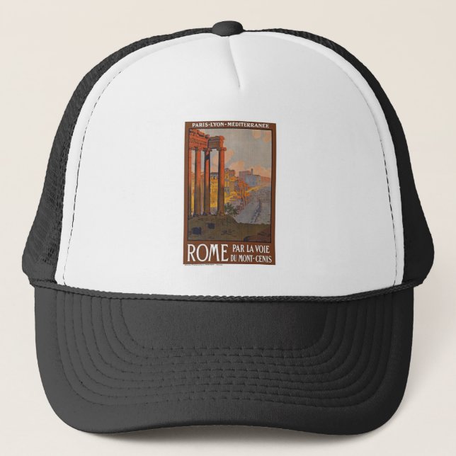 Ancient Rome Travel Ad Painting Trucker Hat (Front)