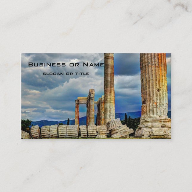 Ancient Ruins in Athens Greece Business Card (Front)