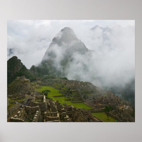 Ancient ruins of Machu Picchu with Andes Poster