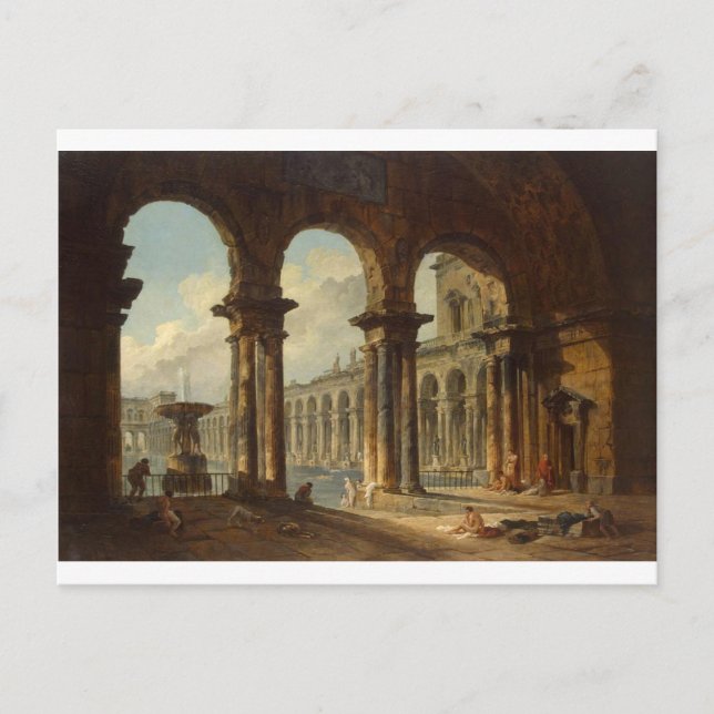 Ancient Ruins Used as Public Baths Hubert Robert Postcard (Front)