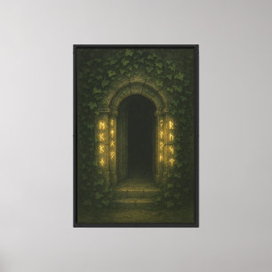 Ancient Rune Doorway Canvas Print