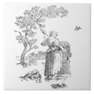 Ancient rural artwork ceramic tile