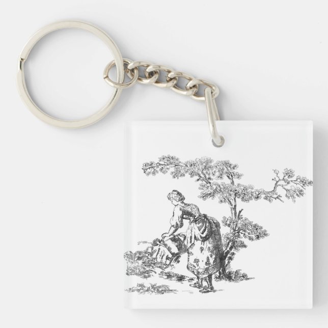Ancient rural artwork keychain (Front)