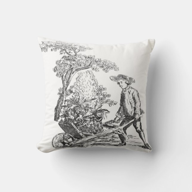 Ancient rural artwork throw pillow (Front)