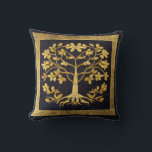 Ancient Rustic Navy Gold Tree of LIfe by kedoki Throw Pillow<br><div class="desc">Ancient Rustic Navy Gold Tree of LIfe by kedoki</div>