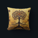 Ancient Rustic Red and  Gold Tree of LIfe by kedok Throw Pillow<br><div class="desc">Ancient Rustic Red and  Gold Tree of LIfe by kedoki</div>