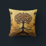 Ancient Rustic Red and  Gold Tree of LIfe by kedok Throw Pillow<br><div class="desc">Ancient Rustic Red and  Gold Tree of LIfe by kedoki</div>