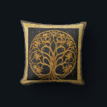Ancient Rustic Round Gold Tree of LIfe by kedoki Throw Pillow<br><div class="desc">Ancient Rustic Round Gold Tree of LIfe by kedoki</div>