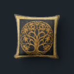 Ancient Rustic Round Gold Tree of LIfe by kedoki Throw Pillow<br><div class="desc">Ancient Rustic Round Gold Tree of LIfe by kedoki</div>