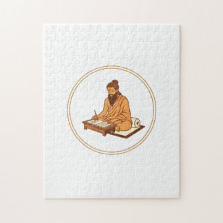 Ancient Sage Writing Manuscript Jigsaw Puzzle