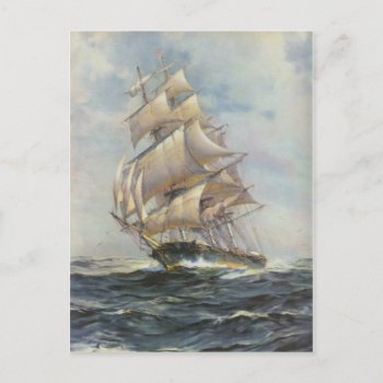 Ancient Sailing Ship Postcard by KraftyKays at Zazzle