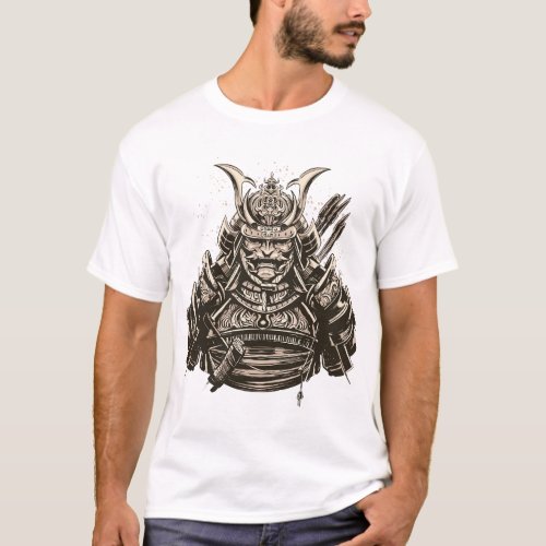 ancient samurai warrior in armor T_Shirt