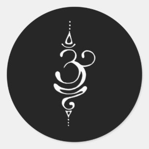 Ancient Sanskrit Symbol For Breathe Inspiration Om Classic Round Sticker
