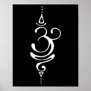 Ancient Sanskrit Symbol For Breathe Inspiration Om Poster