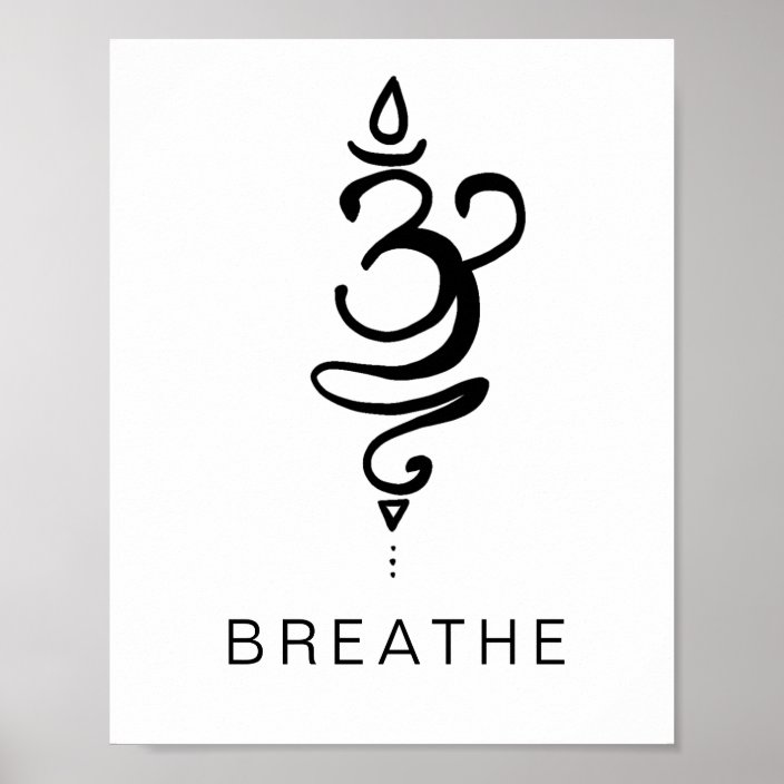 Ancient Sanskrit Symbol For Breathe Poster Zazzle 