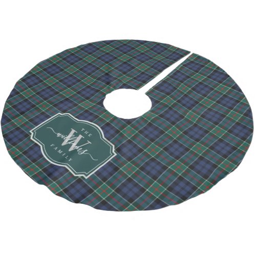 Ancient Scottish Clan Colquhoun Tartan Plaid Brushed Polyester Tree Skirt