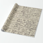 Ancient Script Calligraphy Vintage Print Wrapping Paper