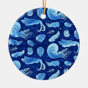 Ancient sea animals: Trilobites, Anomalocaris... Ceramic Ornament