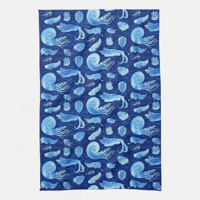 Ancient sea animals: Trilobites, Anomalocaris... Kitchen Towel (Vertical)