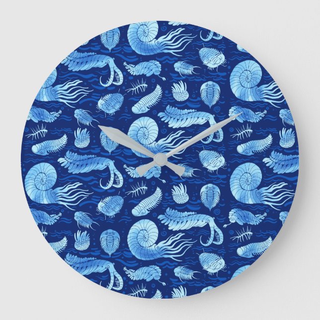 Ancient sea animals: Trilobites, Anomalocaris... Large Clock (Front)