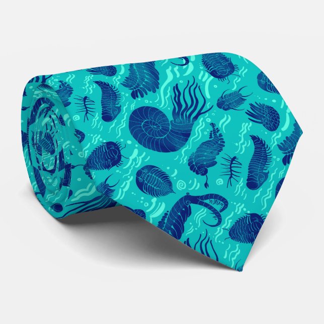 Ancient sea animals: Trilobites, Anomalocaris... Neck Tie (Rolled)
