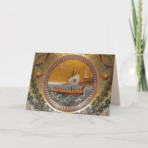 ancient ship greeting card