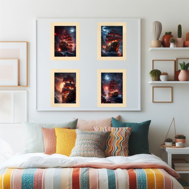 Ancient Ship Sailing in Sea Wall Art Sets (Creator Uploaded)