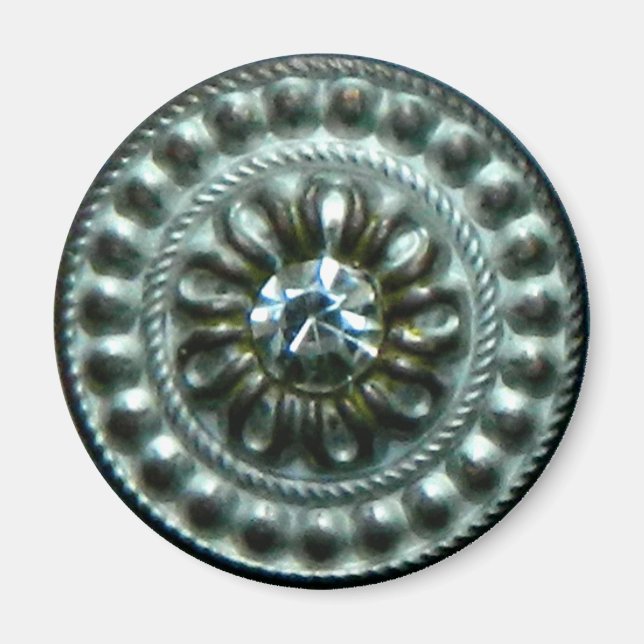 Ancient silver  brooch with gem magnet (Front)