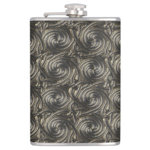 Ancient Silver Celtic Spiral Knots Pattern Flask