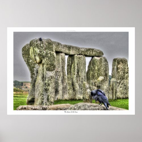Ancient Site of Stonehenge  Preening Crow Poster