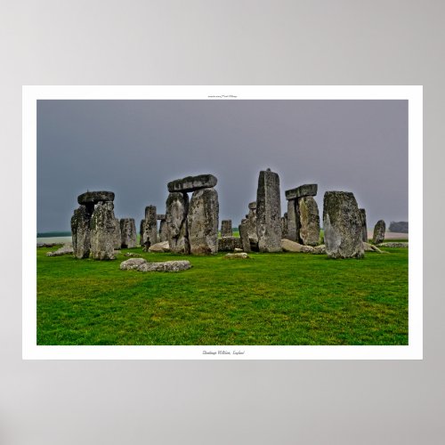 Ancient Site of Stonehenge Standing Stones England Poster