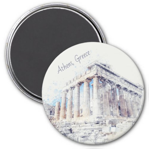 Ancient Sites Parthenon in Athens Greece Magnet