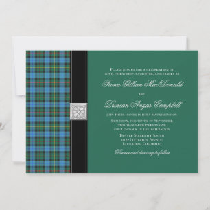 Ancient Smith Green Tartan Wedding Invitation