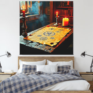 Ancient Spells on a Mystic Scroll Canvas Print