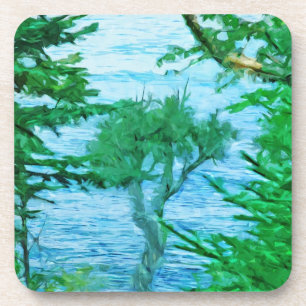 Ancient Spirit Tree in Abstract Coaster