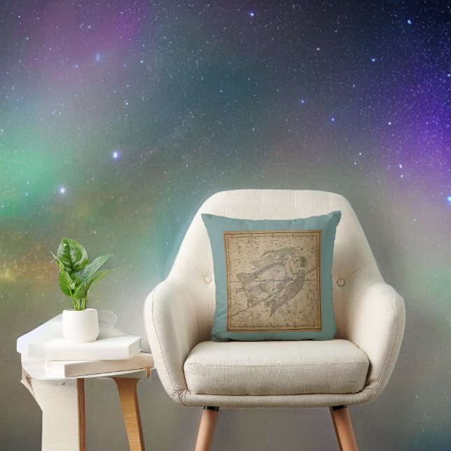 Ancient Star Chart of Virgo the Moon Throw Pillow (Creator Uploaded)
