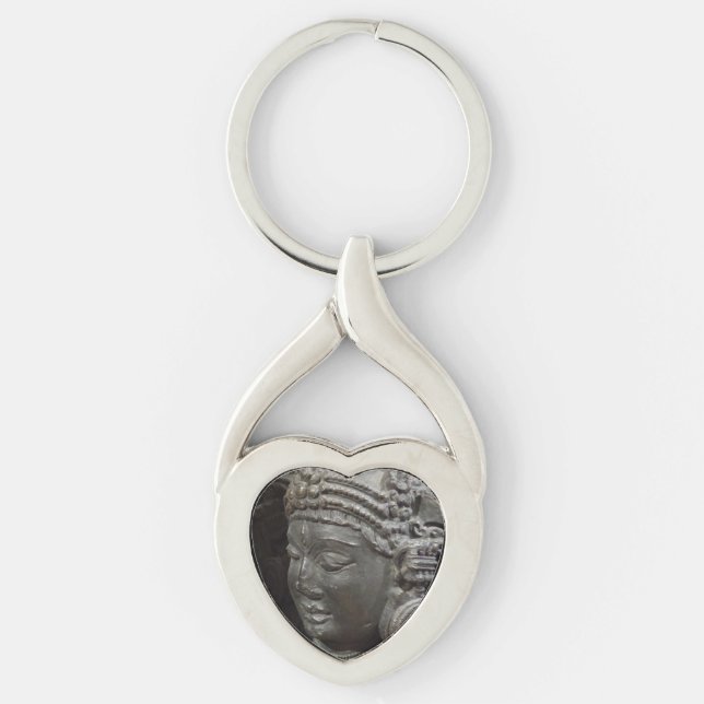Ancient Statue Heart Keychain (Front)
