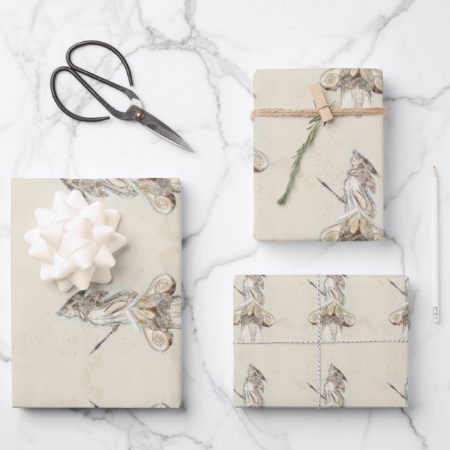 Ancient Statue of Athena Greece Elegant Art Wrapping Paper Sheets (Front)