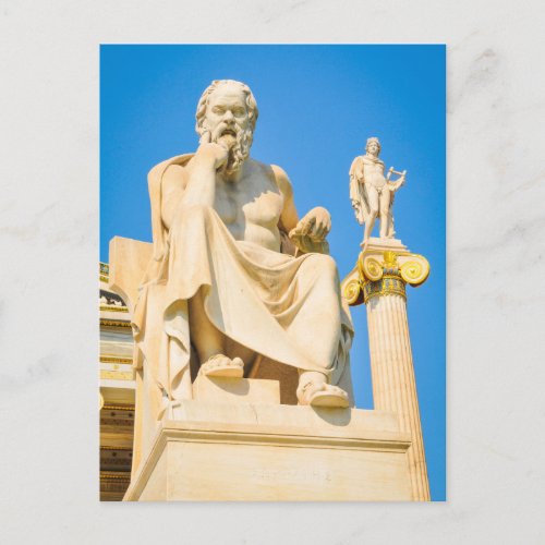 Ancient statue of philosopher in Athens Greece Postcard