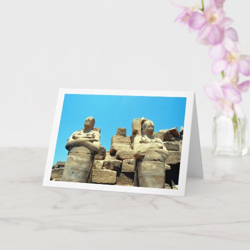 Ancient Statues in Luxor Egypt Card